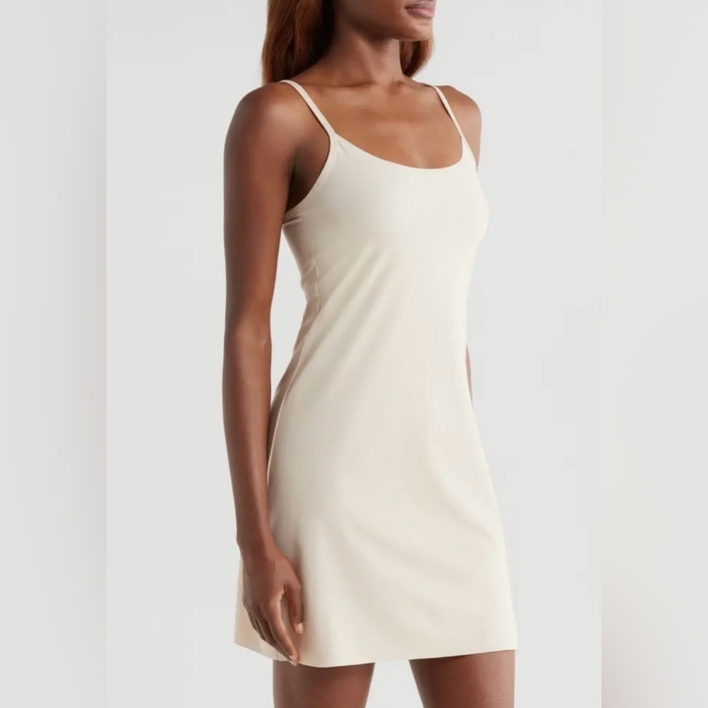New Nordstrom Everyday Invisible Edge Full Slip Beige Smoke spandex